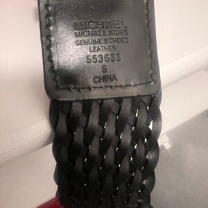 Michael Kors Braided Leather Belt - Black